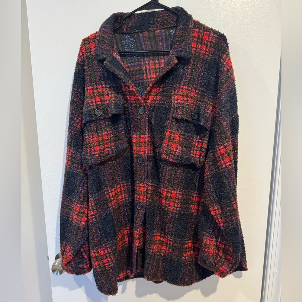 Plaid super soft shacket